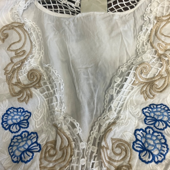 Farm Rio Romantic Richelieu Off-White Maxi Dress XL - Picture 4 of 8